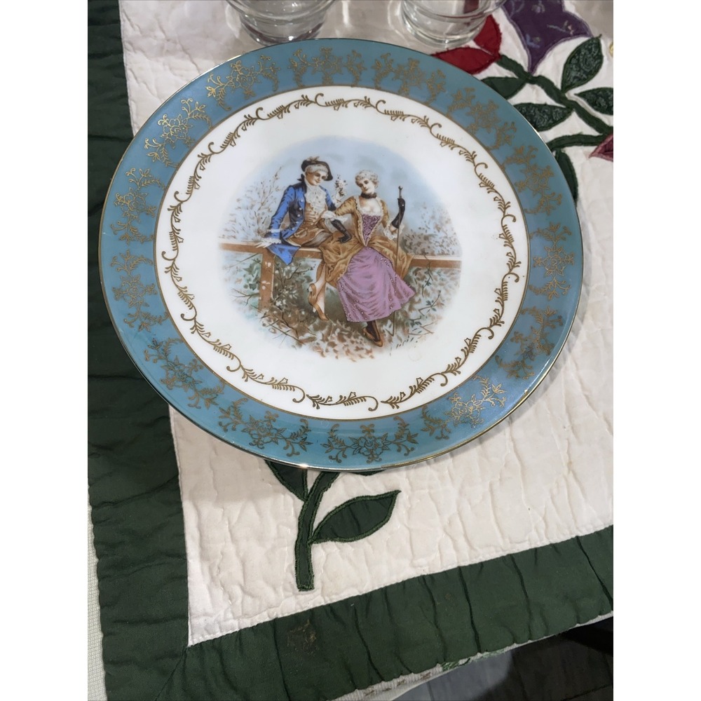 VINTAGE Fine China ROYAL CROWN ROMAN FESTIVAL VICTORIAN COUPLE CAKE PLATE STAND‎